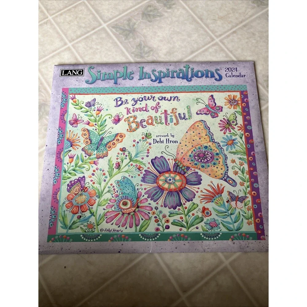 Lang Simple Inspirations 2024 Wall Calendar with Sleeve Debi Hron‎ Be your own